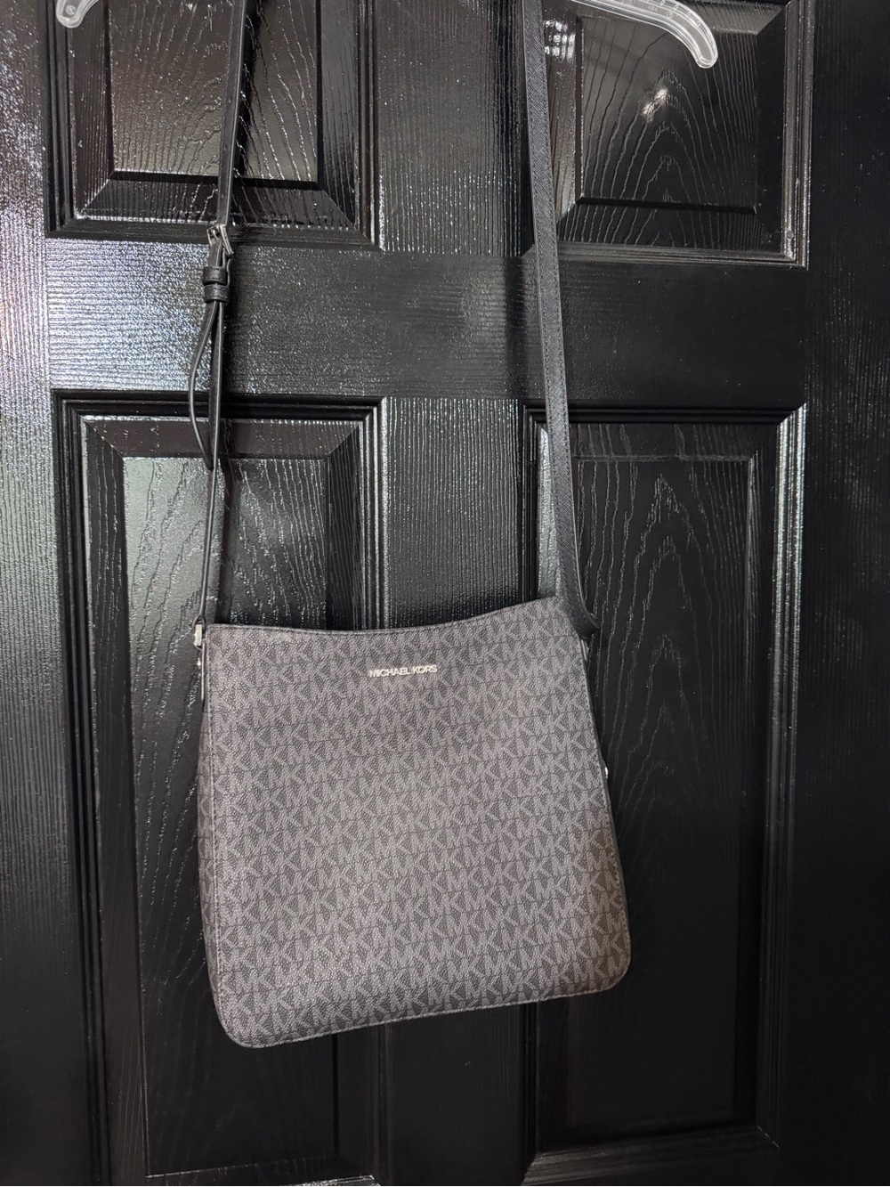 Michael Kors Gray MK Monogram Crossbody Bag